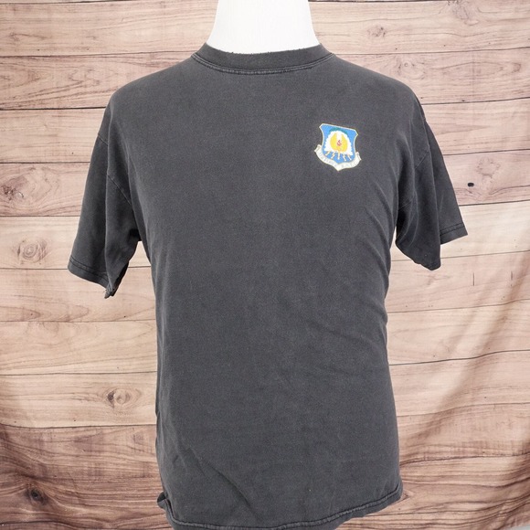 VINTAGE AIR FORCE ROTC FADED BLACK MILITARY T-SHIRT SZ L - Picture 4 of 9